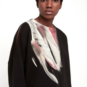 All Saints Black and White Sweatshirt